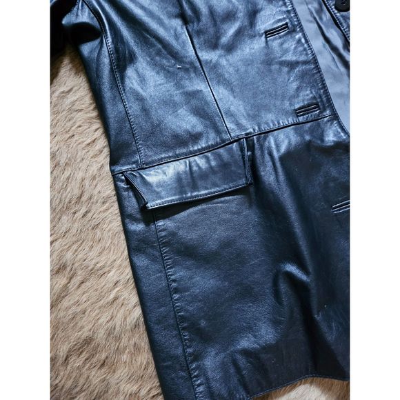 Vintage 90's Womens GAP Genuine Leather Jacket Shell Size Large - Picture 8 of 14